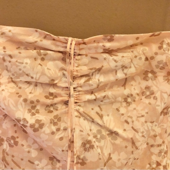 J Crew Strapless Floral ruched midi dress pink size‎ 4 - Picture 3 of 6